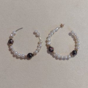 Authentic 14K Yellow Gold & Pearl Earrings